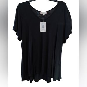 Pink rose blouse color black size 2x